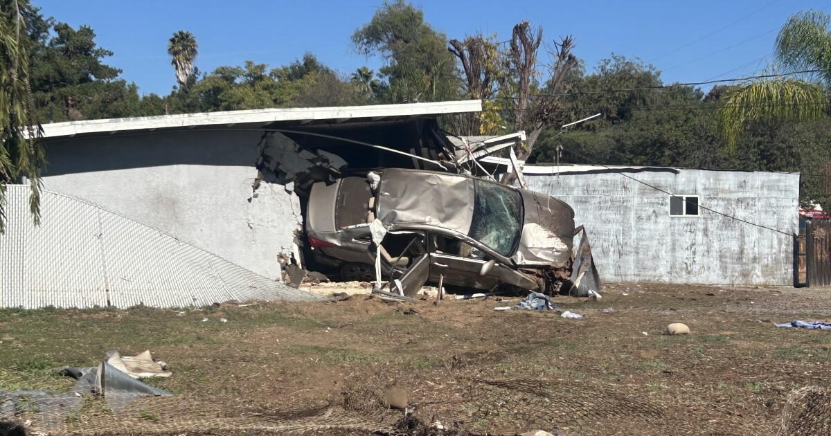 Vehicle veers off Interstate 8 in El Cajon, crashes into home